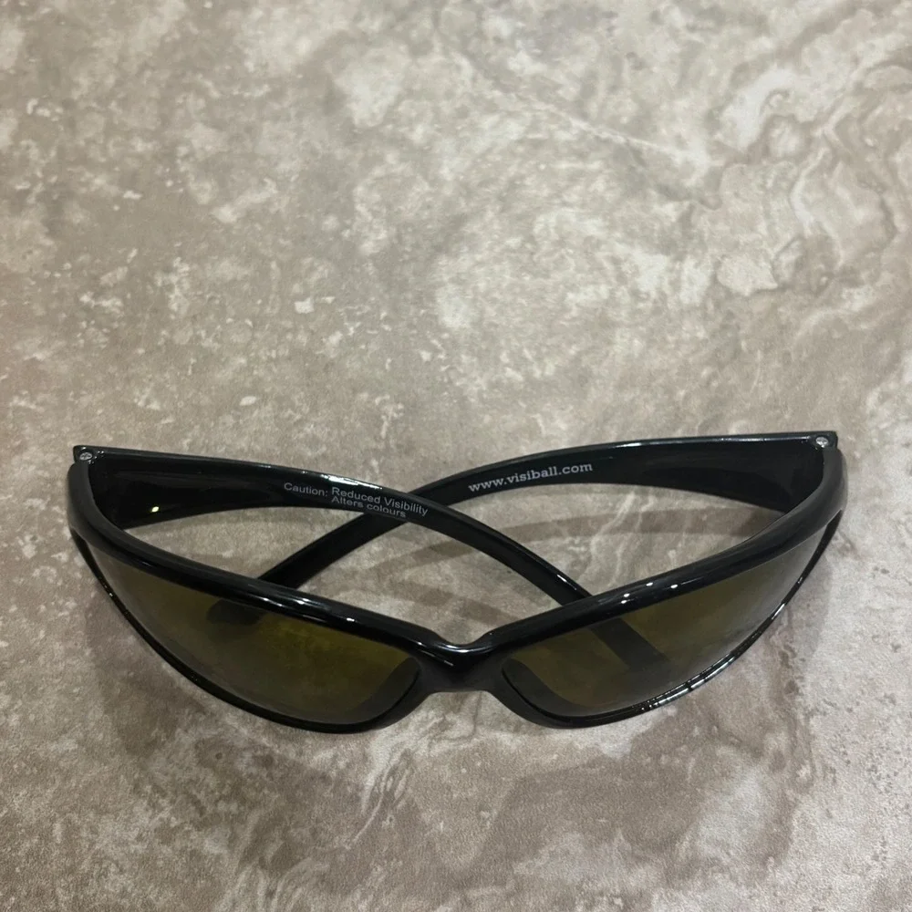 Visiball Golf Ball Finder Sunglasses Mens Black Wrap Around Yellow Tint Lenses